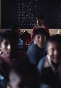 Indigenous children in a classroom