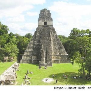 Mayan ruins of a temple at Tikal