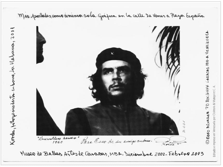 An art postcard displays photographer Alberto Korda’s iconic image of Che.
